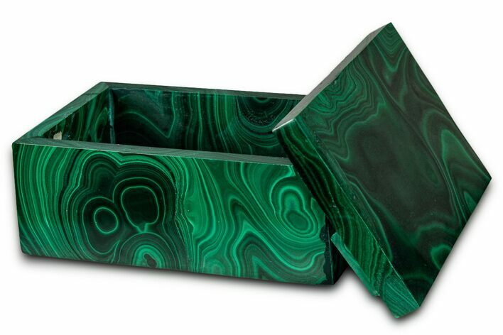 Wide Malachite Jewelry Box - DR Congo #335837